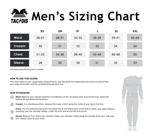 TD Men's Sizing Chart